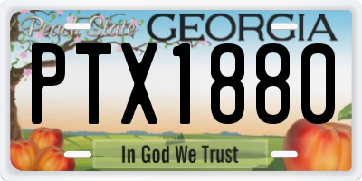 GA license plate PTX1880