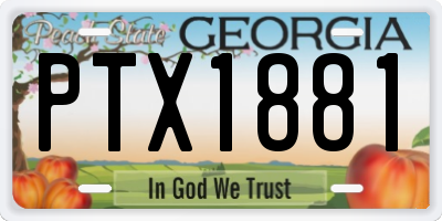 GA license plate PTX1881