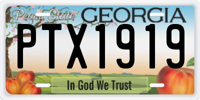 GA license plate PTX1919