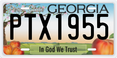 GA license plate PTX1955