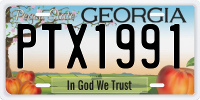 GA license plate PTX1991
