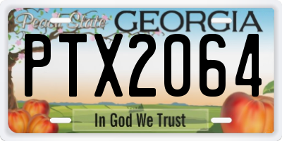 GA license plate PTX2064