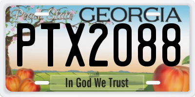 GA license plate PTX2088