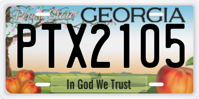 GA license plate PTX2105