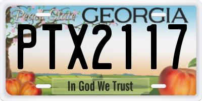 GA license plate PTX2117