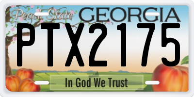 GA license plate PTX2175