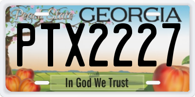 GA license plate PTX2227