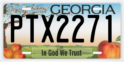 GA license plate PTX2271