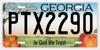 GA license plate PTX2290