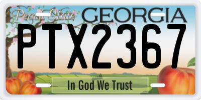 GA license plate PTX2367