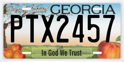 GA license plate PTX2457