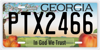 GA license plate PTX2466