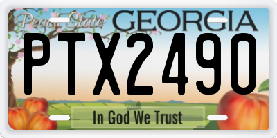 GA license plate PTX2490