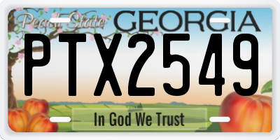 GA license plate PTX2549