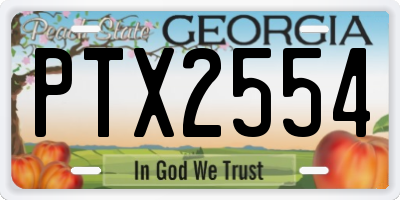 GA license plate PTX2554