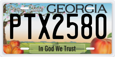 GA license plate PTX2580