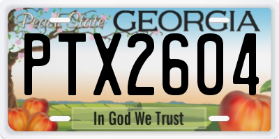 GA license plate PTX2604