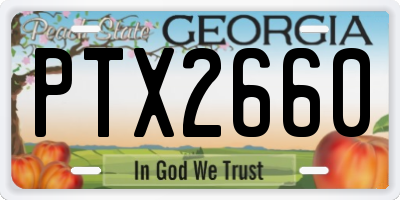 GA license plate PTX2660