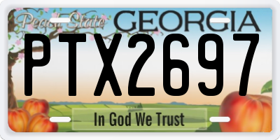 GA license plate PTX2697