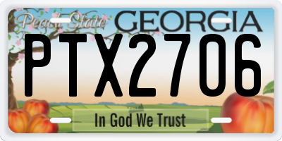 GA license plate PTX2706