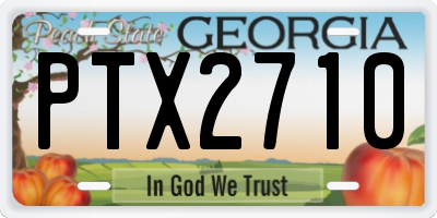 GA license plate PTX2710