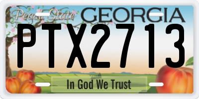 GA license plate PTX2713
