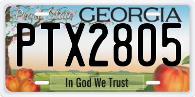 GA license plate PTX2805