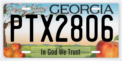 GA license plate PTX2806