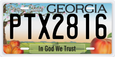 GA license plate PTX2816