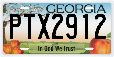 GA license plate PTX2912