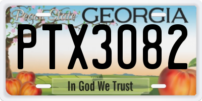 GA license plate PTX3082