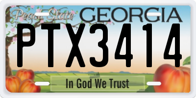 GA license plate PTX3414