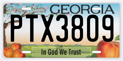 GA license plate PTX3809