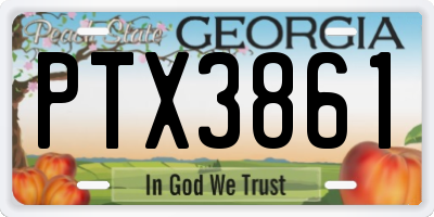 GA license plate PTX3861