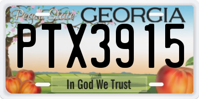 GA license plate PTX3915