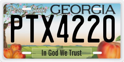 GA license plate PTX4220