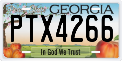 GA license plate PTX4266