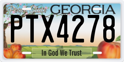 GA license plate PTX4278