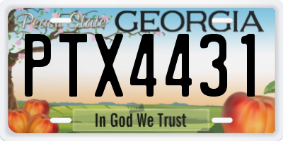 GA license plate PTX4431