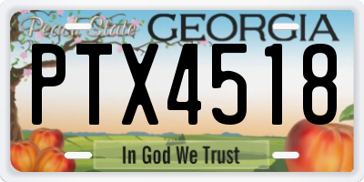 GA license plate PTX4518