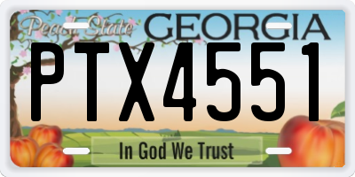 GA license plate PTX4551
