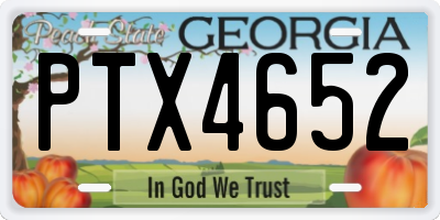 GA license plate PTX4652