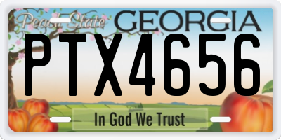 GA license plate PTX4656