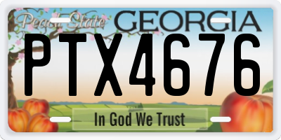 GA license plate PTX4676