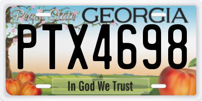 GA license plate PTX4698