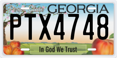 GA license plate PTX4748