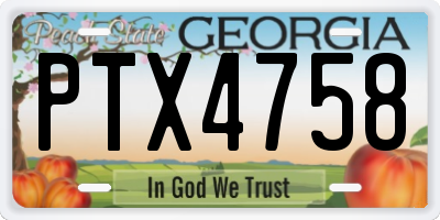 GA license plate PTX4758
