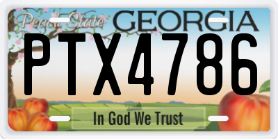 GA license plate PTX4786