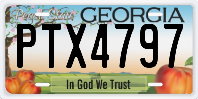 GA license plate PTX4797