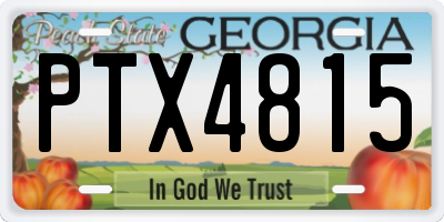 GA license plate PTX4815